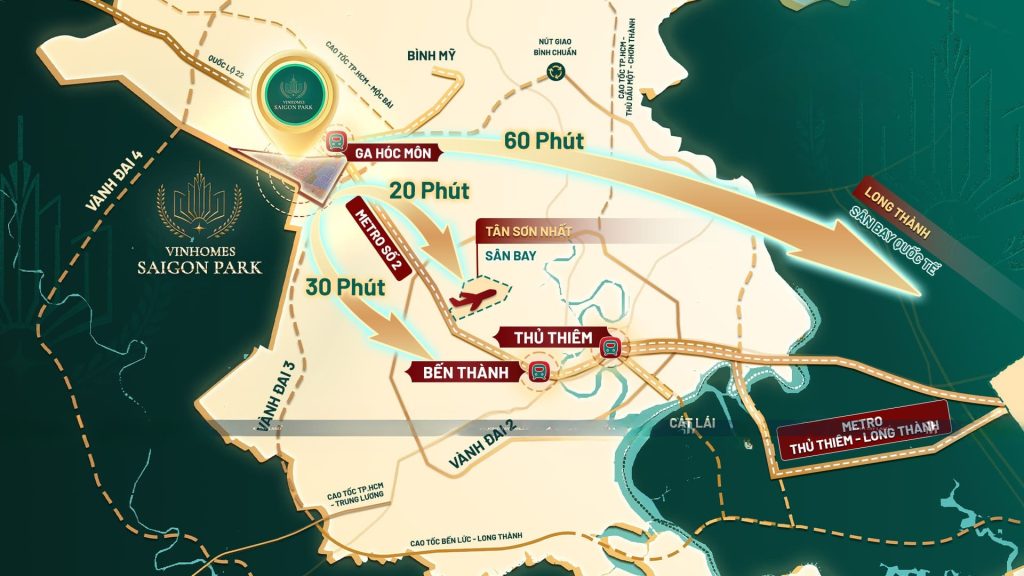 thời gian kết nốt từ vinhomes saigon park tới trung tâm